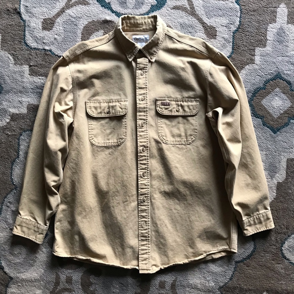 Carhartt  tan denim shirt large